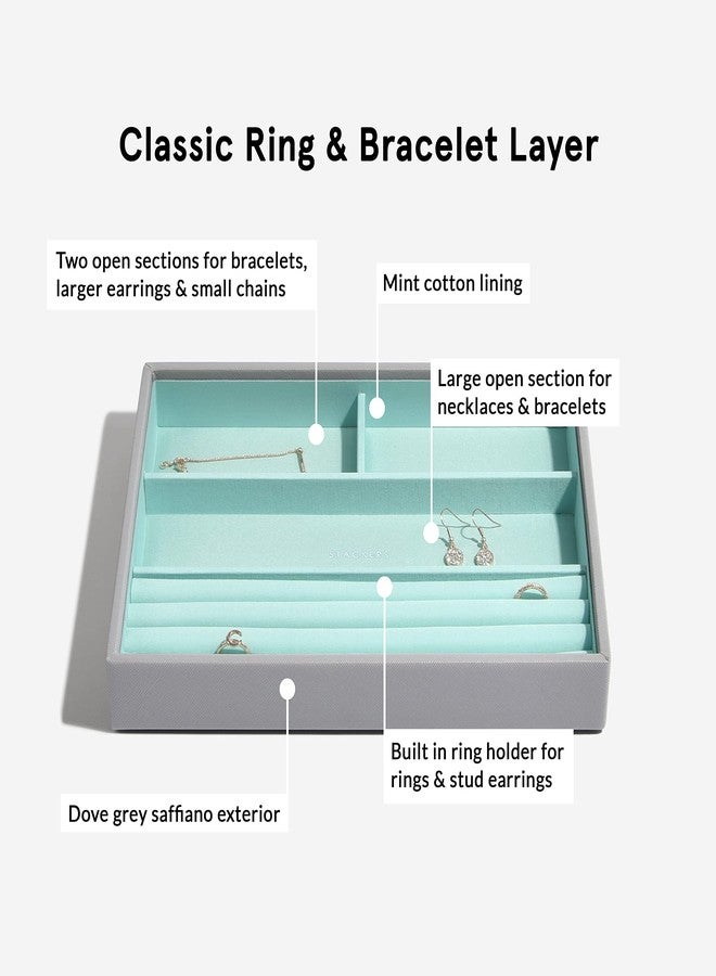 Stackers | Jewelry Box | Classic Dove Gray & Mint Green Ring & Bracelet Stacker by Stackers by LC Designs - Image 3