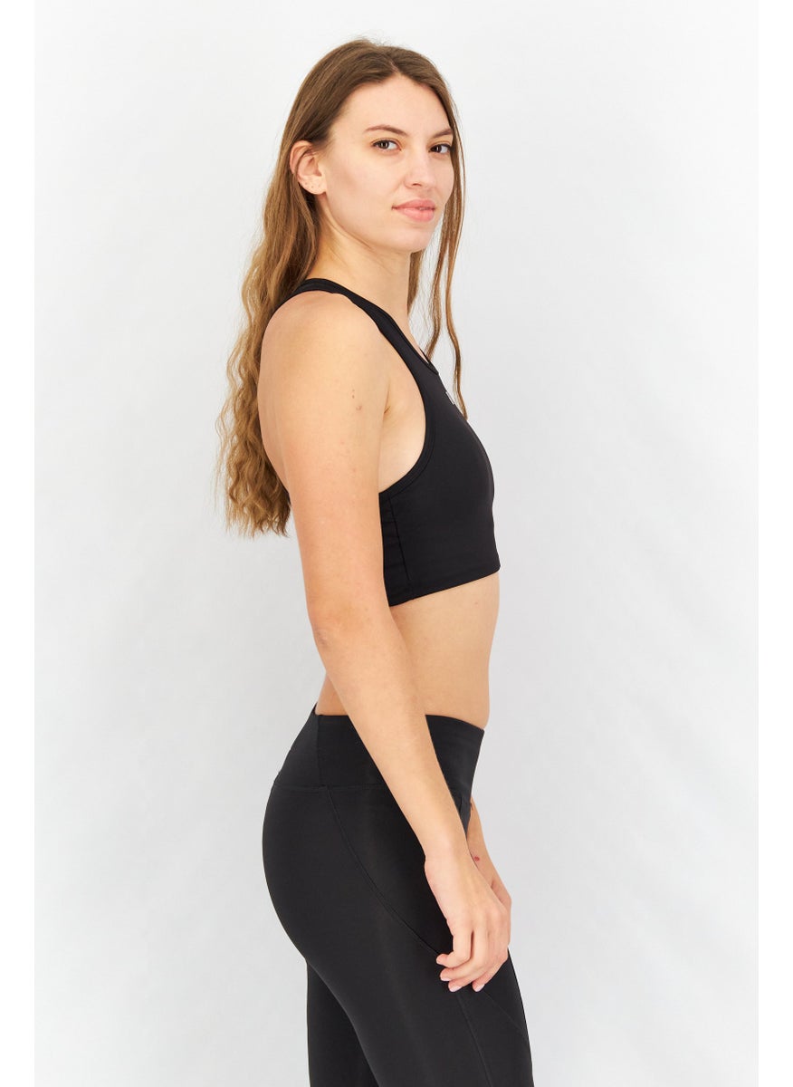 STEVE MADDEN - Women Padded Unlined Sports Bra, Black - Image 1