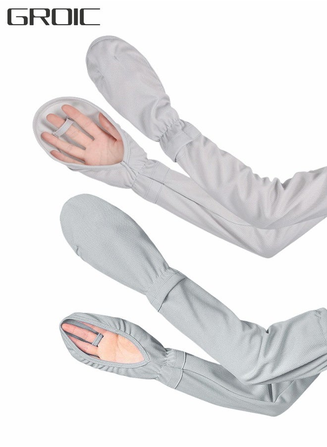 GROIC 2 Pairs of Uv Protection Sun Protection Gloves Driving Gloves, Fingerless Sun Protection Sleeves, UPF50+ Sun Sleeves, Outdoor Sports Sleeves  - Image 1
