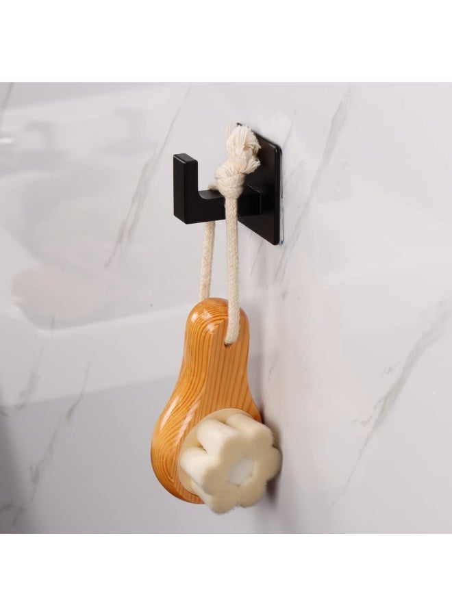 fantasize خطاف منشفة الحمام، 6 قطع خطافات مربعة ذاتية اللصق، خطاف رداء قوي بدون حفر، شماعة ملابس من الألمنيوم الثقيل، خطافات حائط للحمام وغرفة النوم والمطبخ (2 بوصة، أسود) - Image 4