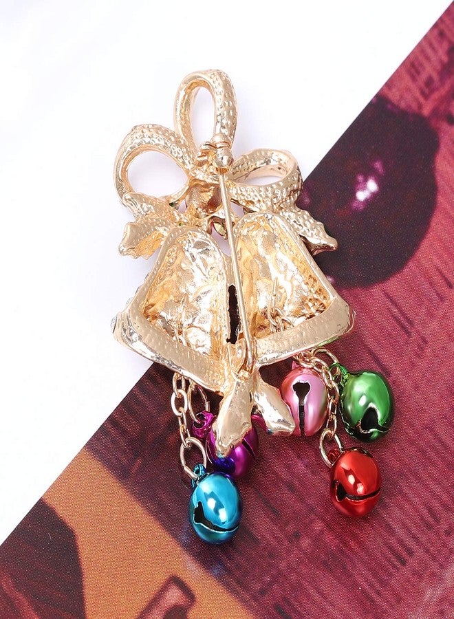 Daxi Christmas Sparkle Jingle Bell Brooch Pin Set Rhinestones Xmas Pins Set Christmas Decoration for Women (Sparkle Jingle Bell) - Image 3