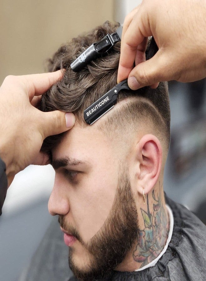 BEAUTICONE Straight Razor for Men, Professional Barber Razor with 100 Single Edge Blades (Pakka Wood) - Image 5