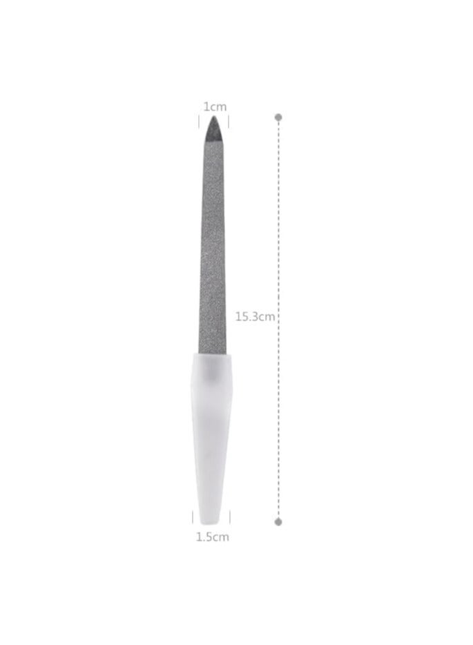 Hermania Professional Double Sided Stainless Steel Nail File with White Plastic Handle ( 15cm, 1) - Image 3