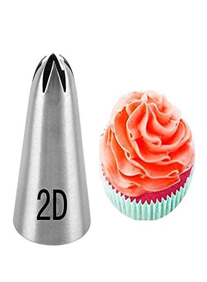 3A Featuretail Rose Flower Cake Decorating Nozzle 2D & 1M Large Size, Muffin Cupcake Decoration Stainless Steel Nozzle - Image 3