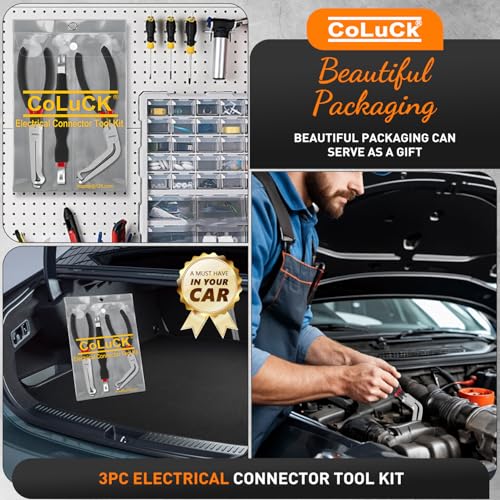 CoLuck 3Pcs Electrical Disconnect Pliers for Cars 37960,37980, 60 Degree,Electrical Connector Separator Tool 13120,Connector Removal Tool,Automotive Electrical Connector Pliers - Image 5