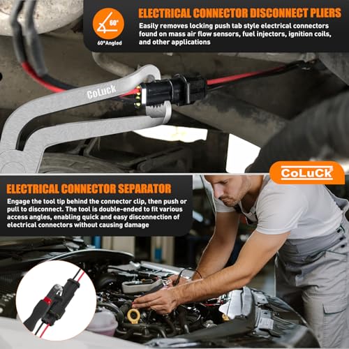 CoLuck 3Pcs Electrical Disconnect Pliers for Cars 37960,37980, 60 Degree,Electrical Connector Separator Tool 13120,Connector Removal Tool,Automotive Electrical Connector Pliers - Image 3