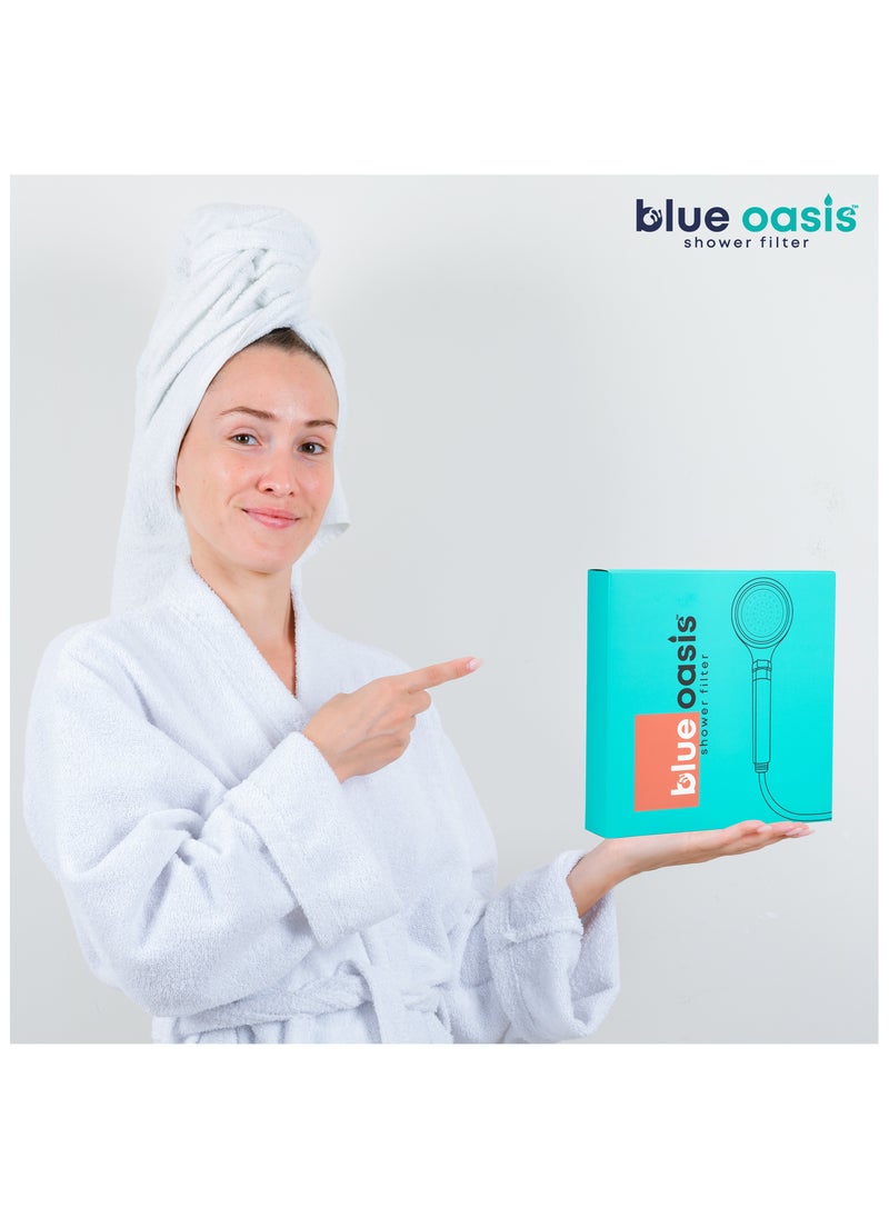 Blue Oasis - Blue Oasis Flexible Shower Hose | 2 Meter Long Stainless Steel Bathroom Shower Water Hose | Durable Rust-Resistant Leak-proof Shower Pipe Hose | Replacement Hose for Shower | Chrome Polished - Image 1