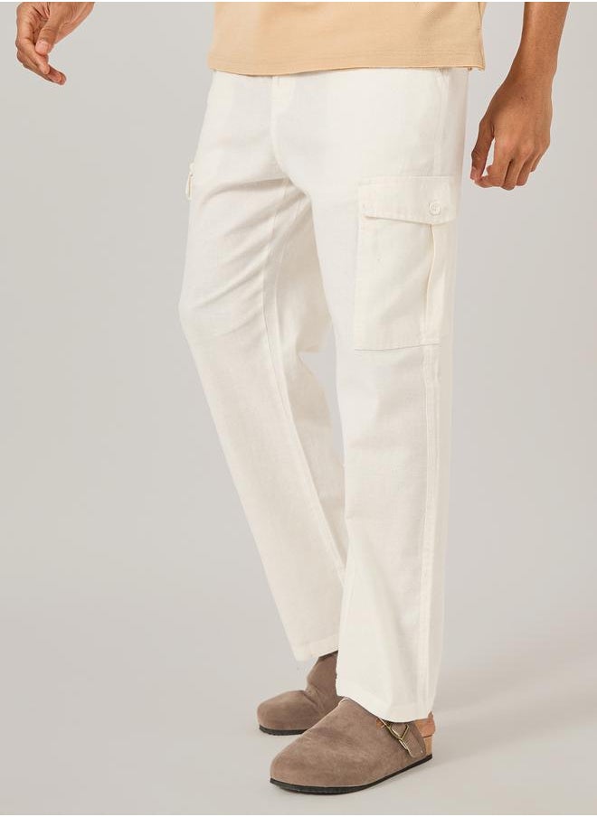 Fort Collins Mid Rise Straight Fit Track Pant with Drawstring by Styli  - Image 1