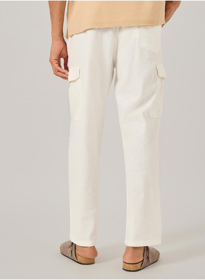 Fort Collins Mid Rise Straight Fit Track Pant with Drawstring by Styli  - Image 4