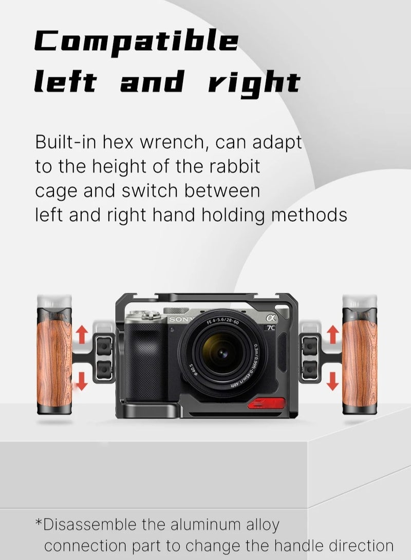 AROAQ Camera Rabbit Cage Universal Wooden Side Handle Multifunctional Carrying Handle Photography Rabbit Cage expansion accessories - Image 3