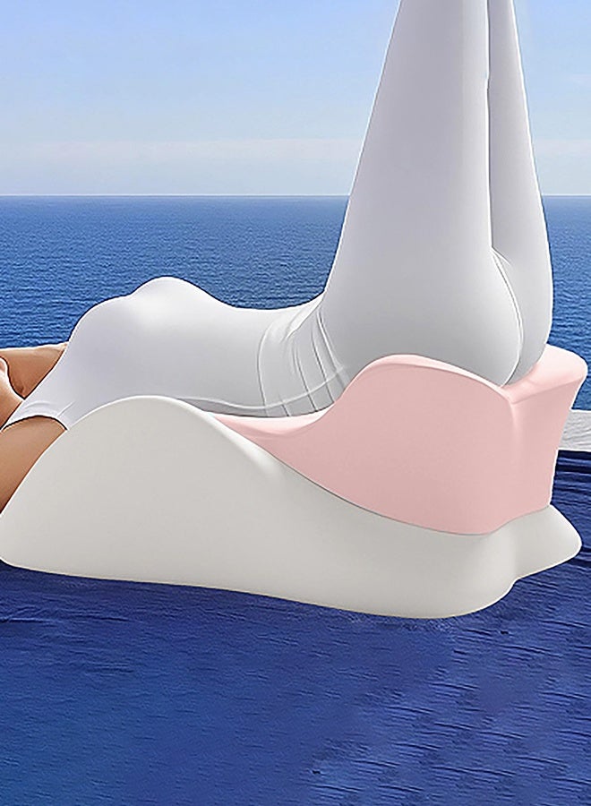 WALALLA Orthopedic Memory Foam Leg Elevation Pillow - Scientifically Curved for Circulation & Pain Relief | Multi-Use Wedge Cushion (Post-Surgery/Reading/Pregnancy) 58x38x23cm （Pink） - Image 4