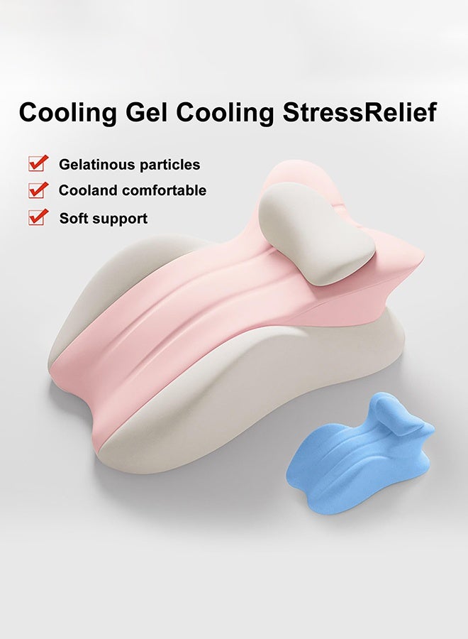 WALALLA Orthopedic Memory Foam Leg Elevation Pillow - Scientifically Curved for Circulation & Pain Relief | Multi-Use Wedge Cushion (Post-Surgery/Reading/Pregnancy) 58x38x23cm （Pink） - Image 3