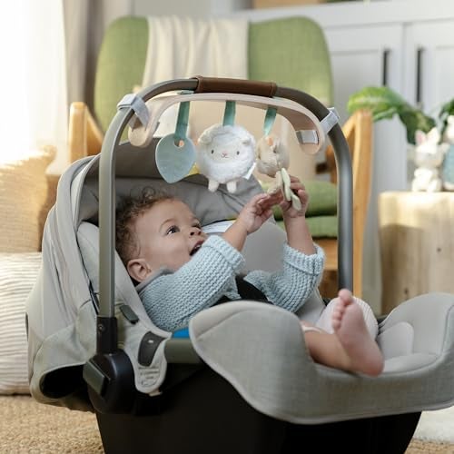 Ingenuity Soothing Essentials Wood Carrier Toy Bar, Montesorri-Inspired, 3 Removable Toys, for Ages 0-12 Months - Image 3