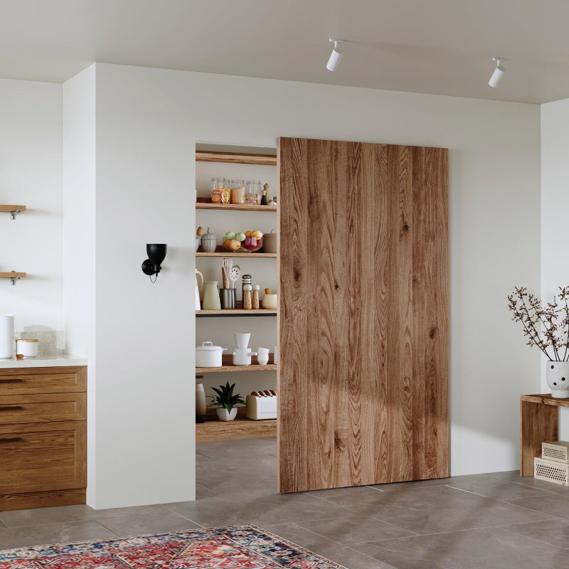 CEAKIAN 48" Concealed Sliding Barn Door Hardware Kit with Soft Close Mechanism for 40in Passage Opening, Hidden Sliding Door Hardware, Wall Mount for Interior Wooden Door (NO Door) - Image 1