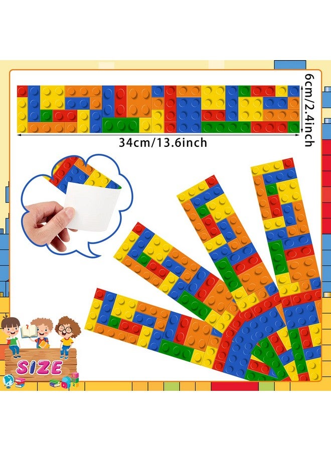 Sherr Building Block Bulletin Board Borders Classroom Borders For Bulletin Board Colorful Bulletin Board Trim For School Nursery Room Chalkboard Whiteboard Decoration (50 Pcs) - Image 2
