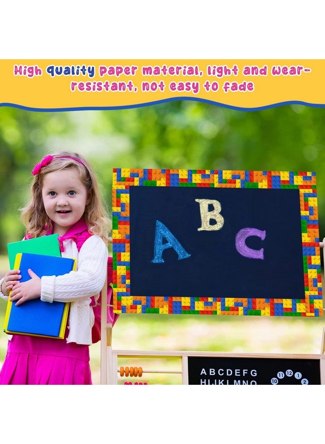 Sherr Building Block Bulletin Board Borders Classroom Borders For Bulletin Board Colorful Bulletin Board Trim For School Nursery Room Chalkboard Whiteboard Decoration (50 Pcs) - Image 5