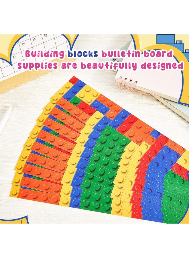 Sherr Building Block Bulletin Board Borders Classroom Borders For Bulletin Board Colorful Bulletin Board Trim For School Nursery Room Chalkboard Whiteboard Decoration (50 Pcs) - Image 3