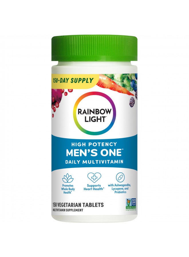Rainbow Light Rainbow Light Multivitamin for Men, Vitamin C, D & Zinc, Probiotics, Men's One Multivitamin Provides High Potency Immune Support, Non-GMO, Vegetarian, 150 Tablets - Image 1