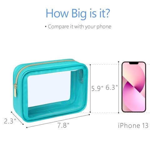 PACKISM TSA Approved Toiletry Bag - 3 Pack Upgrade Color-Edged Clear Makeup Bag, Clear Toiletry Bag For Traveling Fits Various Storage Needs, Turquoise - Image 4