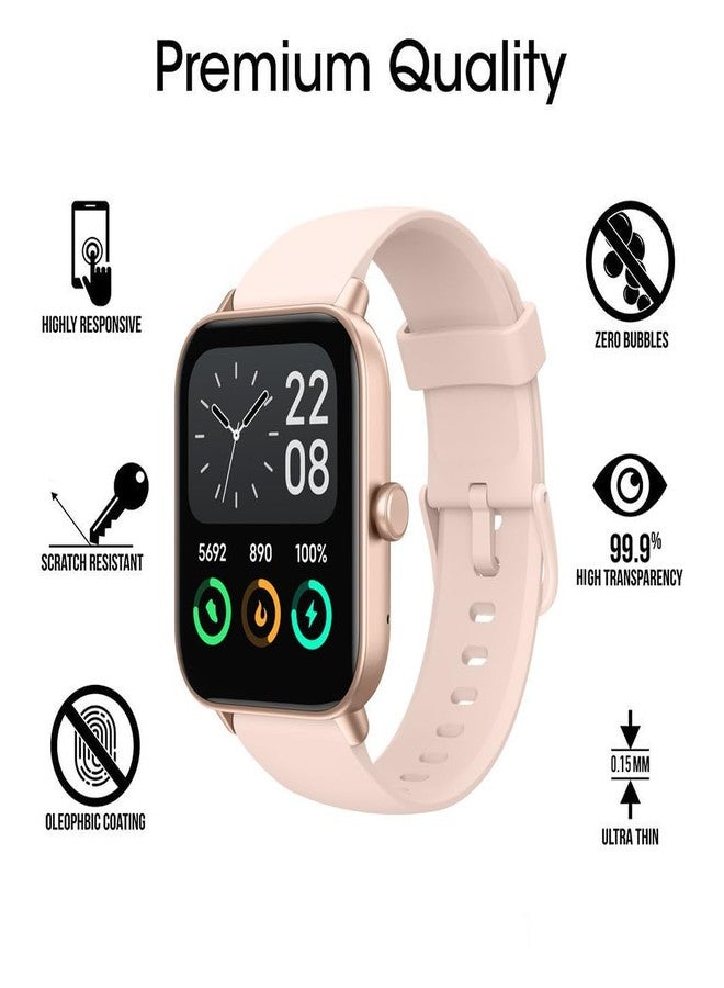 Youniker 6 Pack Compatible with Tensky IDW19 1.8” Smart Watch Screen Protector Film for Hoowel IDW19 1.8 Inch Smartwatch Screen Protectors Foils Screen Cover Crystal Clear HD Anti-Scratch - Image 2