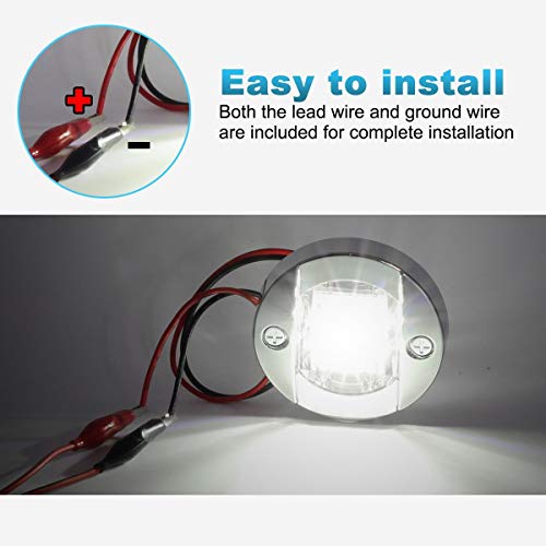 Partsam 3" Waterproof Boat Marine White LED Lights, Courtesy Light, Transom Stern Cabin Lighting for Pontoon Kayak Sailboat, Surface Mount 12V (Pack of 2) - Image 3