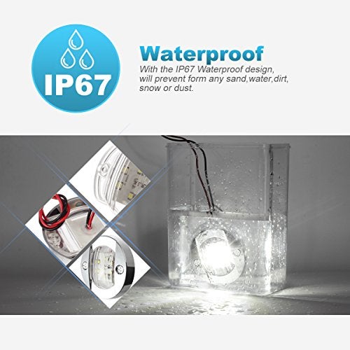 Partsam 3" Waterproof Boat Marine White LED Lights, Courtesy Light, Transom Stern Cabin Lighting for Pontoon Kayak Sailboat, Surface Mount 12V (Pack of 2) - Image 5