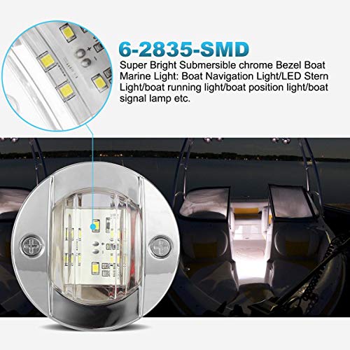 Partsam 3" Waterproof Boat Marine White LED Lights, Courtesy Light, Transom Stern Cabin Lighting for Pontoon Kayak Sailboat, Surface Mount 12V (Pack of 2) - Image 4