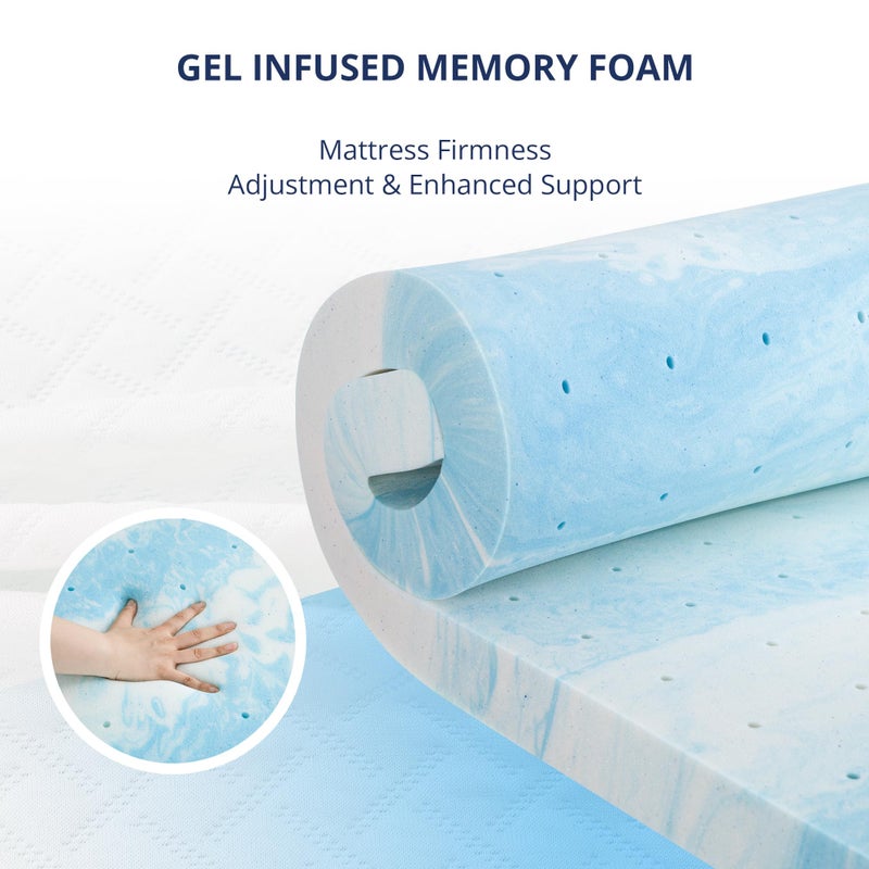 EGOHOME 3 Inch Gel Memory Foam Mattress Topper Twin Size, Cooling Bed Topper for Pressure Relief with Removable Breathable Soft Cover, CertiPUR-US Certified - Image 3
