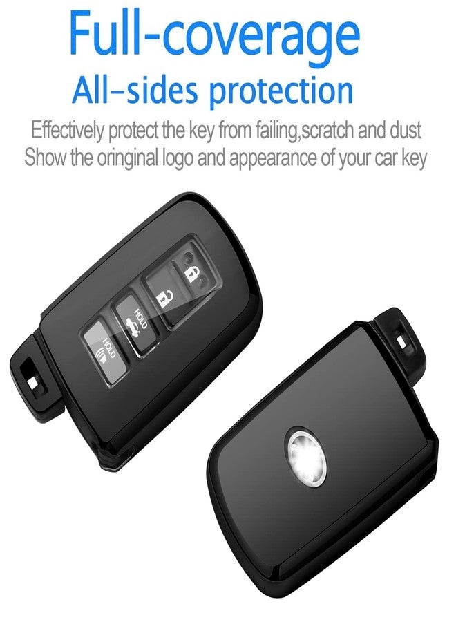 Autophone Compatible with Toyota Key Fob Cover with Keychain,Premium Soft TPU 360 Degree Protection Key Case for Tacoma Sequoia Tundra 4Runner Highlander RAV4 Camry Corolla Smart Key-Black - Image 3