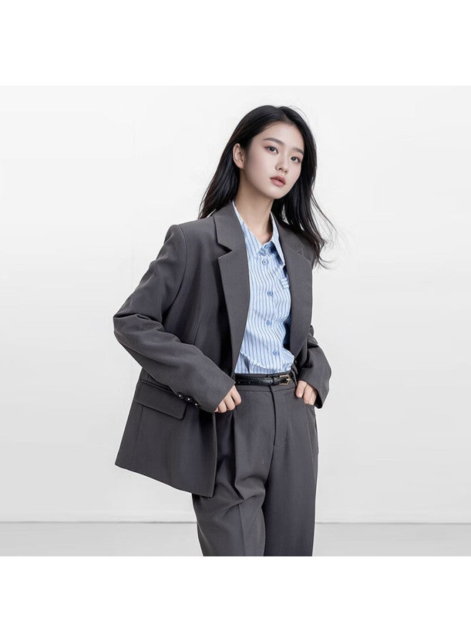 Teluoman Blue Striped Women's Long-sleeve Shirt, Professional Style, New For Fall , Versatile Top For Commuting, Ol Casual Outerwear Blouse - Image 3