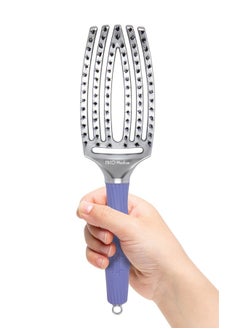 Olivia Garden Olivia Garden FingerBrush Scalp-Hugging & Vented Combo Paddle Hair Brush (ionic & 100% boar bristles) FBCO-MD (Medium)  - Image 2