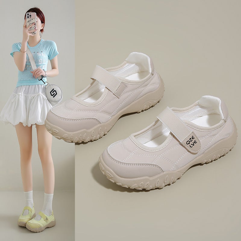 Women's Casual PU Leather Low Top Sneakers - Image 1
