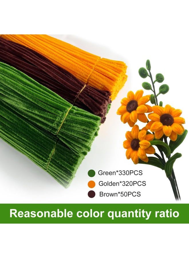 QABCYTA Pipe Cleaners,DIY Flower Bouquet Kit700pcs (Orange,Green,Brown) Sunflower Chenille Stems Kit, Flower Making Craft Materials(32Flowers),Art and Craft Supplies - Image 4