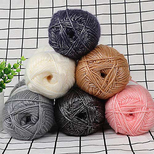 CLISIL Black Metallic Yarn, 764 Yards, Cotton Nylon Blend, Yarn for Crochet, Knitting, 200g, Silver Glitter, DIY Sweater, Scarf, Hat, Wool, 100g/Set - Image 3