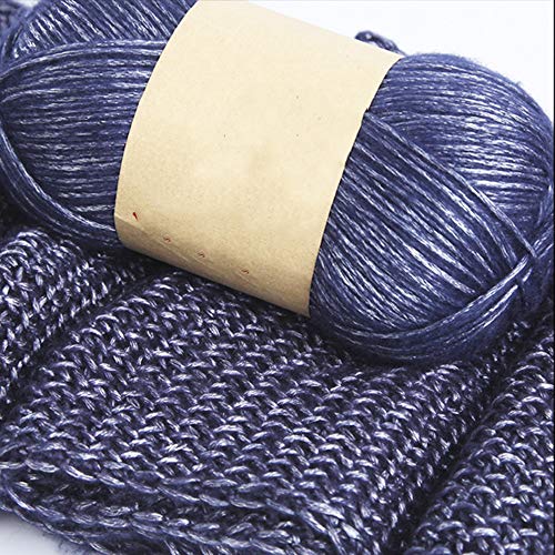 CLISIL Black Metallic Yarn, 764 Yards, Cotton Nylon Blend, Yarn for Crochet, Knitting, 200g, Silver Glitter, DIY Sweater, Scarf, Hat, Wool, 100g/Set - Image 4