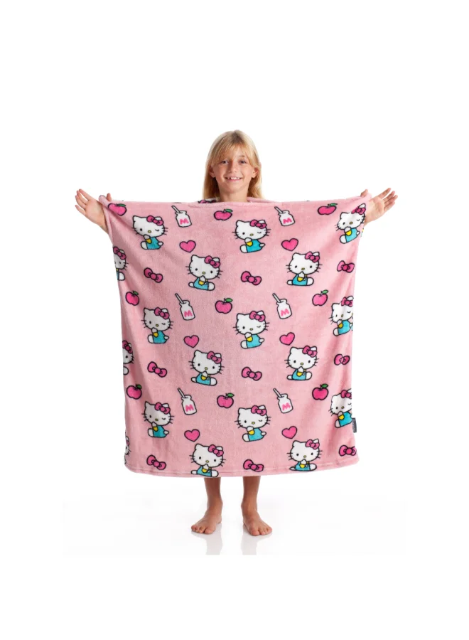 كانغورو Wearable Blanket | Double Sided Wearable Fleece Blanket for Kids,  Soft, Comfy, Warm, Fun, Machine Washable, for Kids and Teenagers size 80x90cm - Momonga Hello Kitty