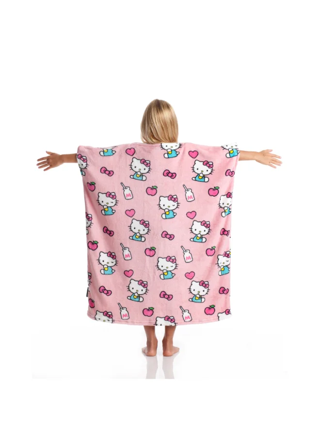كانغورو Wearable Blanket | Double Sided Wearable Fleece Blanket for Kids,  Soft, Comfy, Warm, Fun, Machine Washable, for Kids and Teenagers size 80x90cm - Momonga Hello Kitty