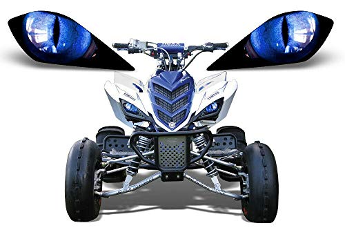 AMR Racing غطاء ملصق رسومات عين مصباح ATV من AMR Racing متوافق مع ياماها رابتور 700250350 إكليبس أزرق - Image 1