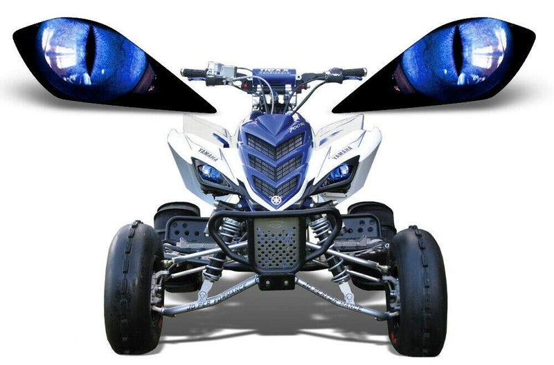 AMR Racing غطاء ملصق رسومات عين مصباح ATV من AMR Racing متوافق مع ياماها رابتور 700250350 إكليبس أزرق - Image 3