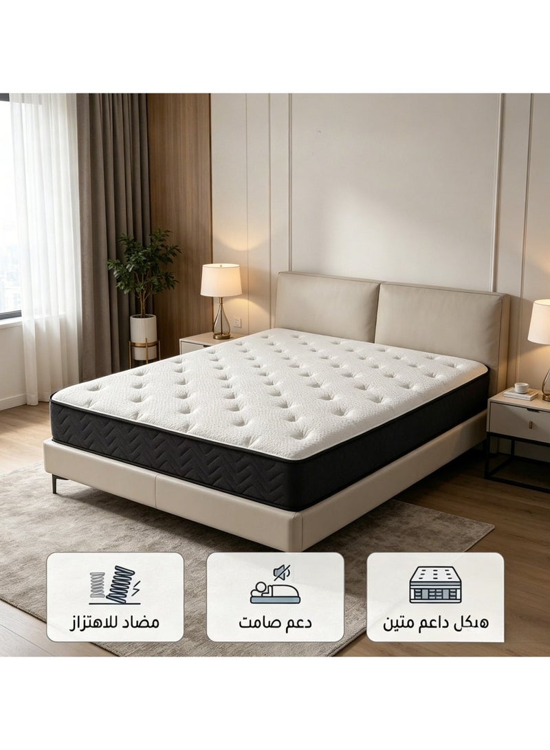 Arababy Pocket Spring Mattress – Extra Thick 25cm, High Resilience, Independent Coils, Distributes Body Pressure, Breathable, Quiet, No Bottoming Out, High Durability, Compressed Packaging Medium Plush Feel Hybrid Comfort & Supportive Mattress - Image 5