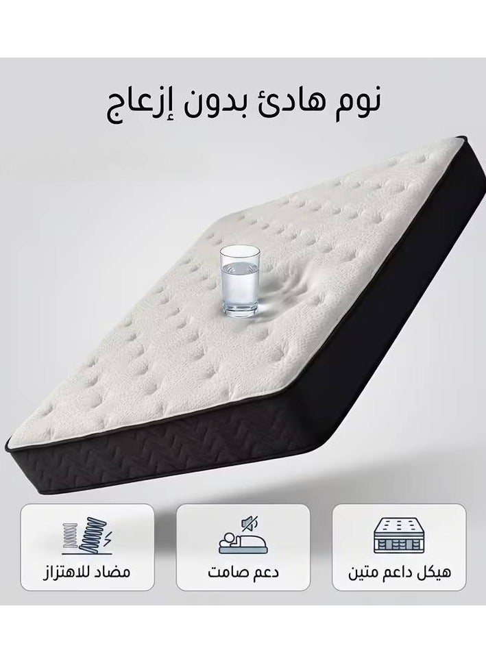 Arababy Pocket Spring Mattress – Extra Thick 25cm, High Resilience, Independent Coils, Distributes Body Pressure, Breathable, Quiet, No Bottoming Out, High Durability, Compressed Packaging Medium Plush Feel Hybrid Comfort & Supportive Mattress - Image 2