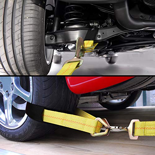 Trekassy أحزمة ربط محور تريكاسي الثقيلة 4 عبوات - قوة كسر 10,000 رطل، تستخدم لسحب السيارات، UTV، الدراجات النارية - Image 4