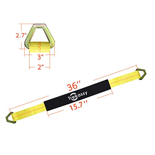 Trekassy أحزمة ربط محور تريكاسي الثقيلة 4 عبوات - قوة كسر 10,000 رطل، تستخدم لسحب السيارات، UTV، الدراجات النارية - Image 3