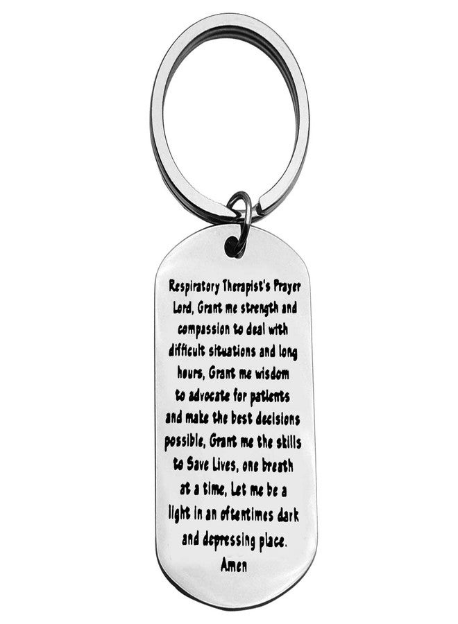 Baipilu Respiratory Therapy Gifts for Men Women Therapist Prayer Keychain Respiratory Tech Keychain Gift for Graduates Birthday Graduation Present Therapist Present - Image 1