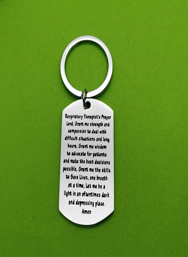Baipilu Respiratory Therapy Gifts for Men Women Therapist Prayer Keychain Respiratory Tech Keychain Gift for Graduates Birthday Graduation Present Therapist Present - Image 2