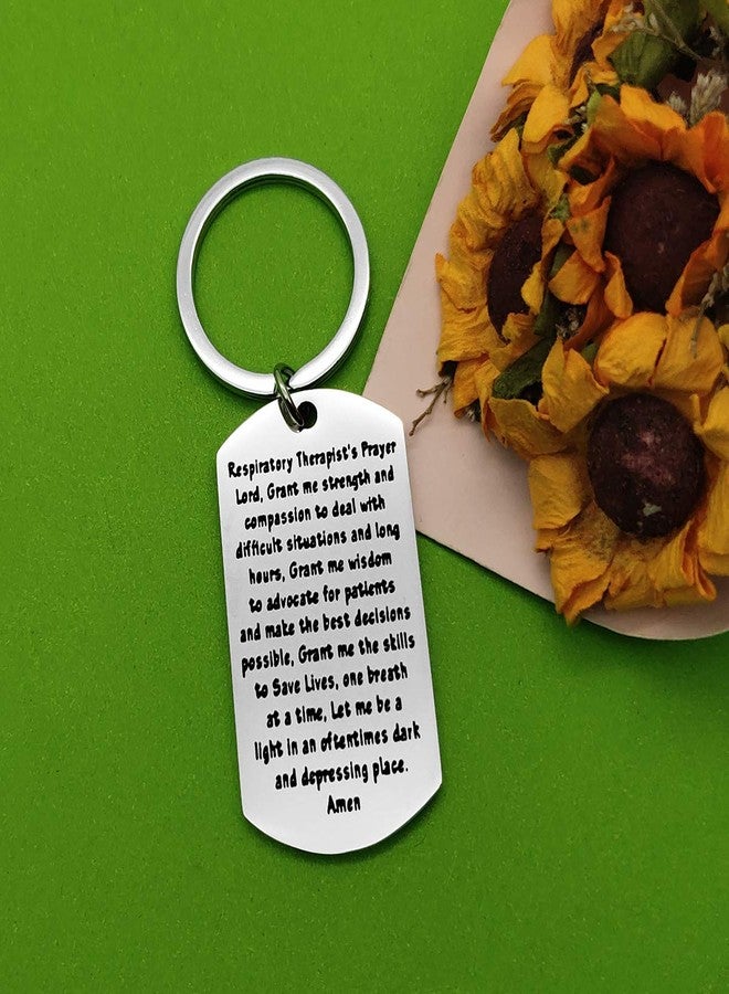Baipilu Respiratory Therapy Gifts for Men Women Therapist Prayer Keychain Respiratory Tech Keychain Gift for Graduates Birthday Graduation Present Therapist Present - Image 3