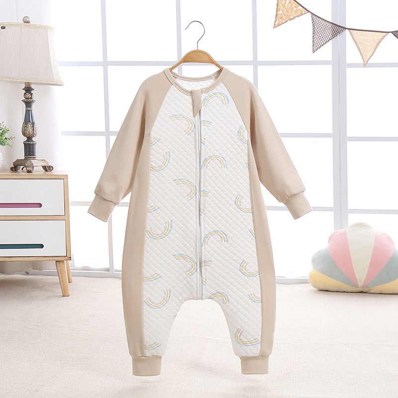 Autumn and winter New Baby sleeping bag thickened cotton baby jumpsuit cute printed zipper baby jumpsuit wholesale - Image 3
