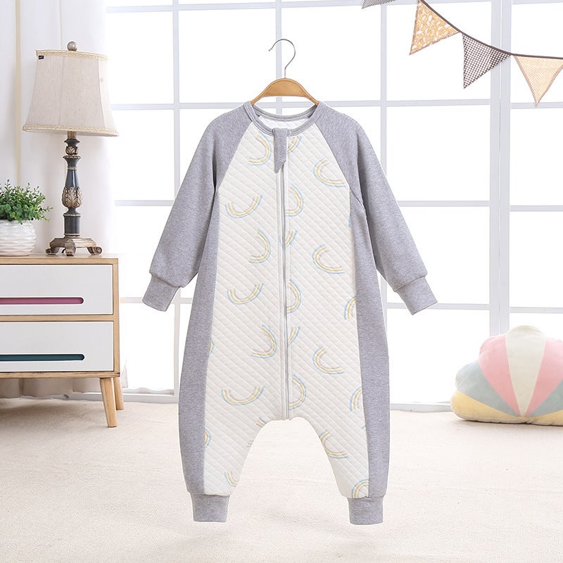 Autumn and winter New Baby sleeping bag thickened cotton baby jumpsuit cute printed zipper baby jumpsuit wholesale - Image 5