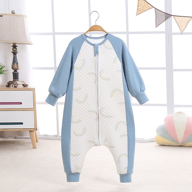 Autumn and winter New Baby sleeping bag thickened cotton baby jumpsuit cute printed zipper baby jumpsuit wholesale - Image 4