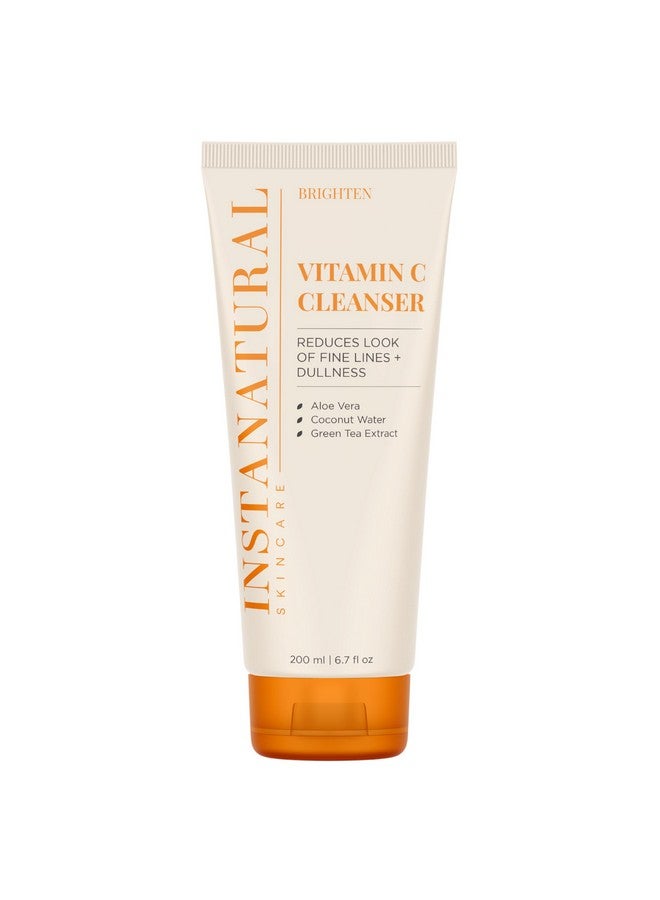 InstaNatural Vitamin C Cleanser Face Wash, Brightens and Reduces Signs of Aging, Fine Lines and Uneven Texture, with Coconut Water and Aloe Vera, 6.7 FL Oz - Image 1